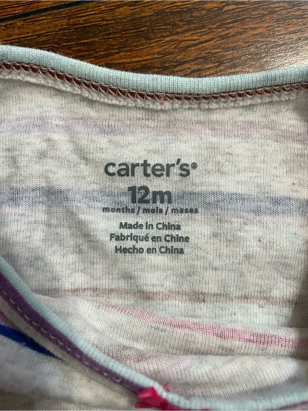 Carter's Multi-Color Striped Long Sleeve Tee - Pink, Purple, Blue, Brown